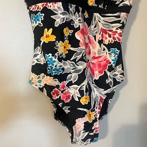 Sol Collective Bold Bloom Print One Piece Swimsuit Size 14 - Picture 5 of 9
